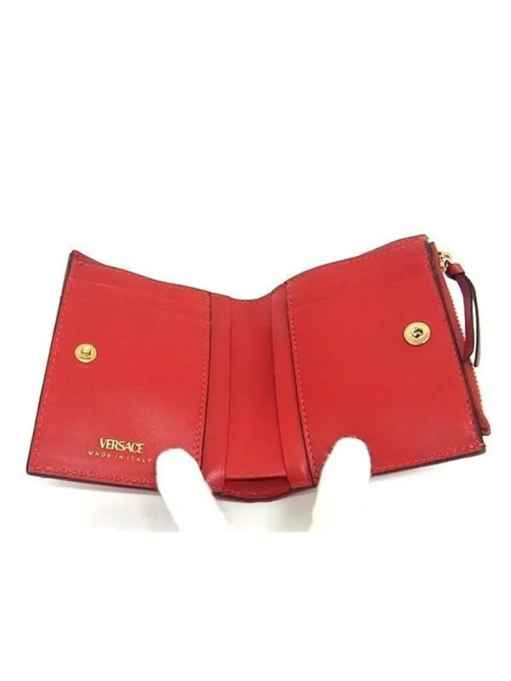 Versace Bifold Wallet Medusa Red Leather
